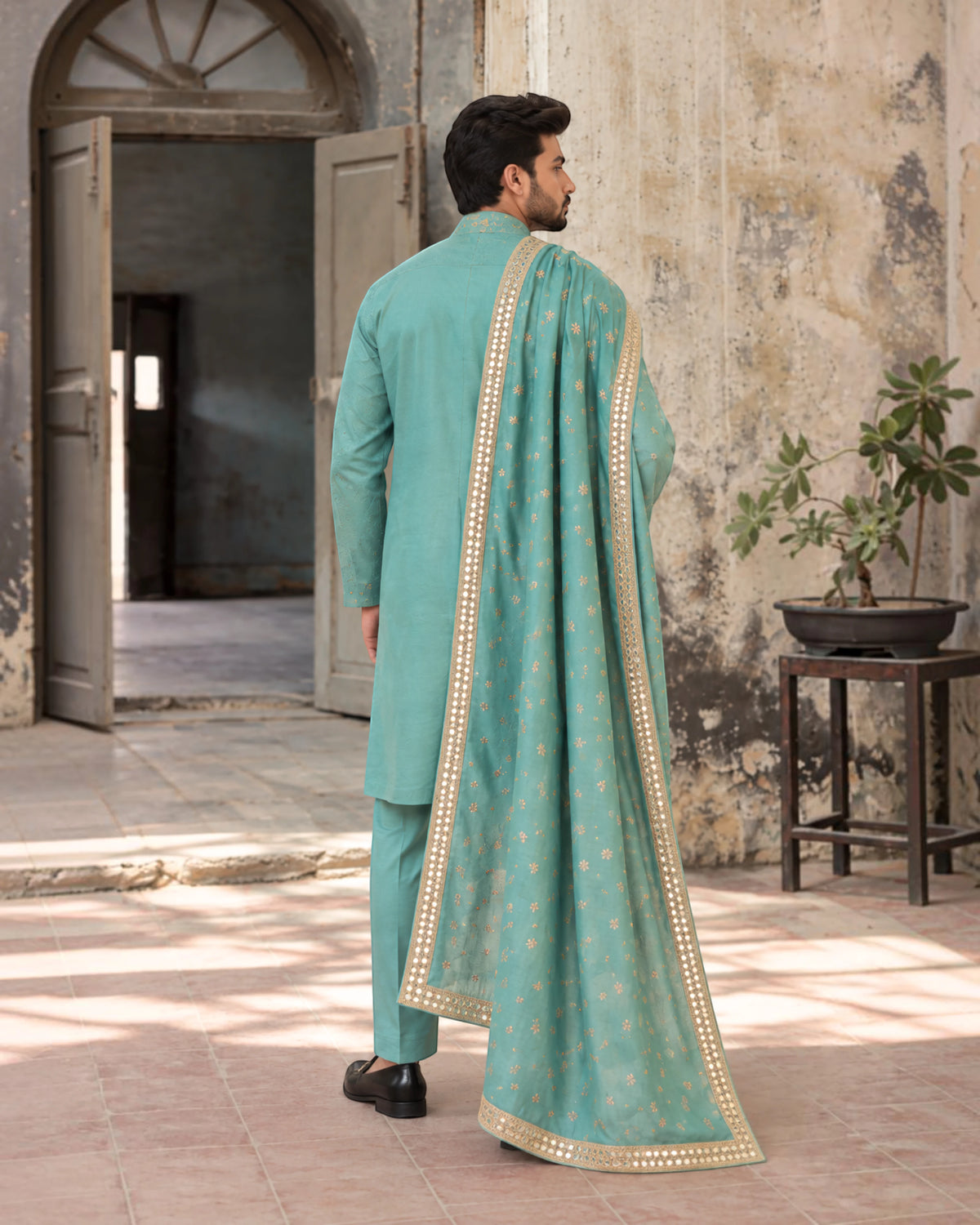 Rafaan - Turquoise Blue Shawl for Men