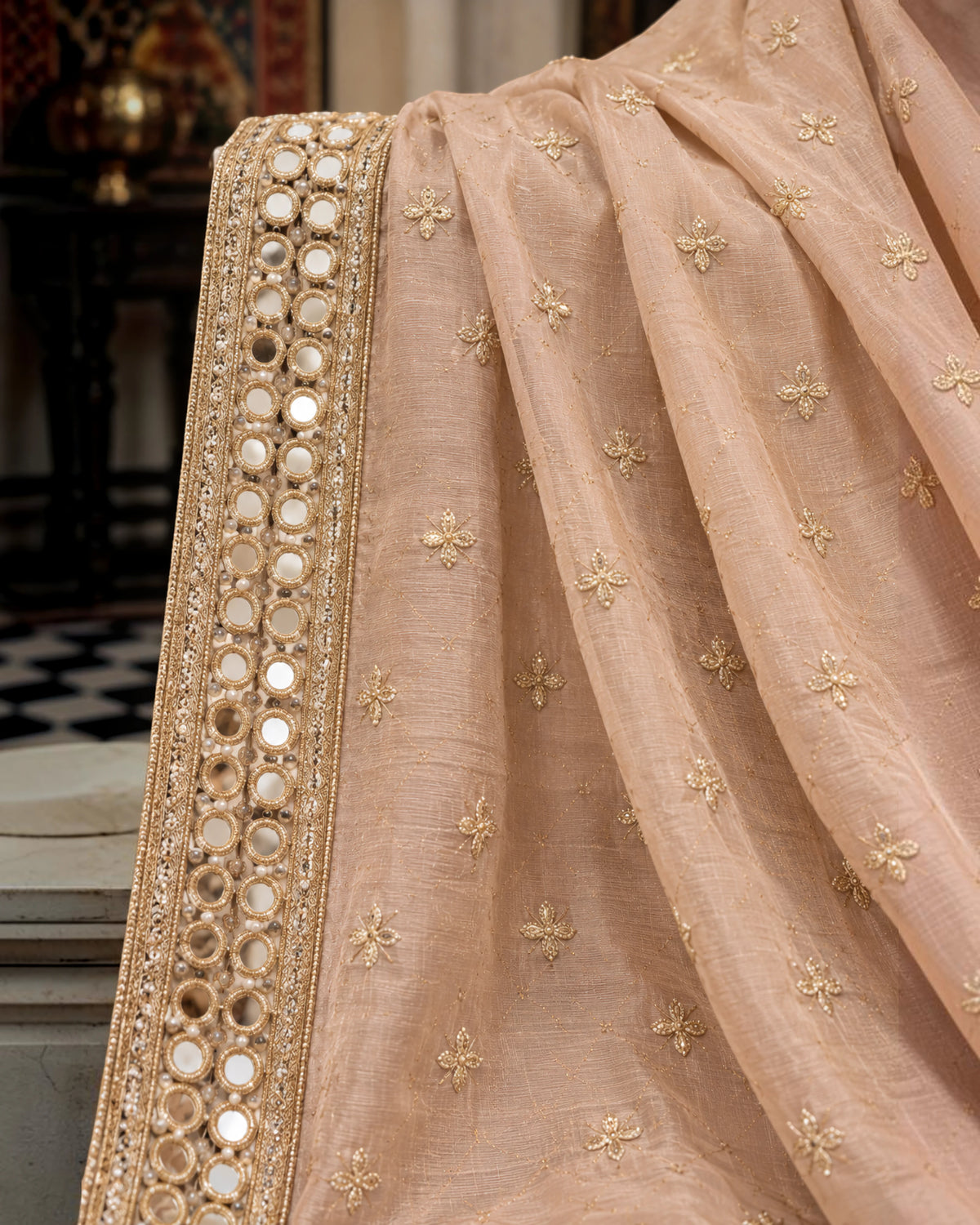 Naqsh - Champagne Royale Luxury Embroidered Shawl for Men