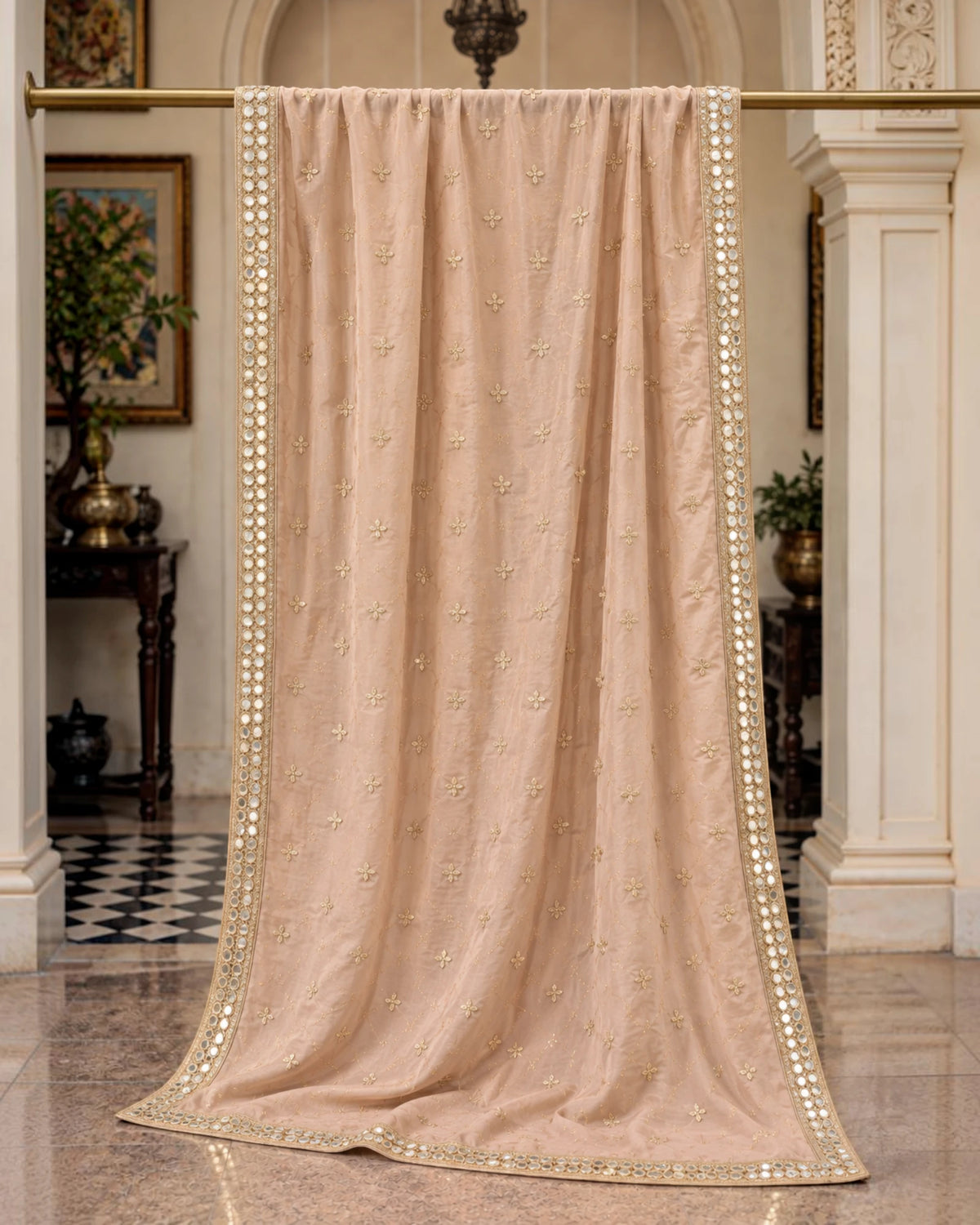 Naqsh - Champagne Royale Luxury Embroidered Shawl for Men